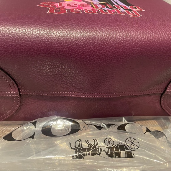 NWT- COACH Disney X -Sleeping Beauty Leather Tote - Picture 3 of 6